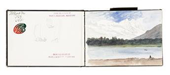 (SKETCHBOOKS.) Albert Bierstadt. Artists sketchbook from a trip to Switzerland in June and July 1896.